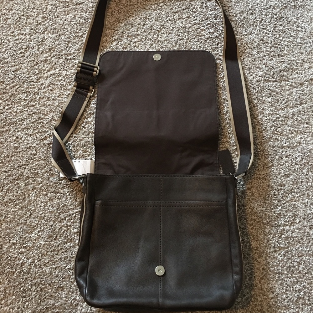 COACH heritage Web leather map men bagF70555（New）